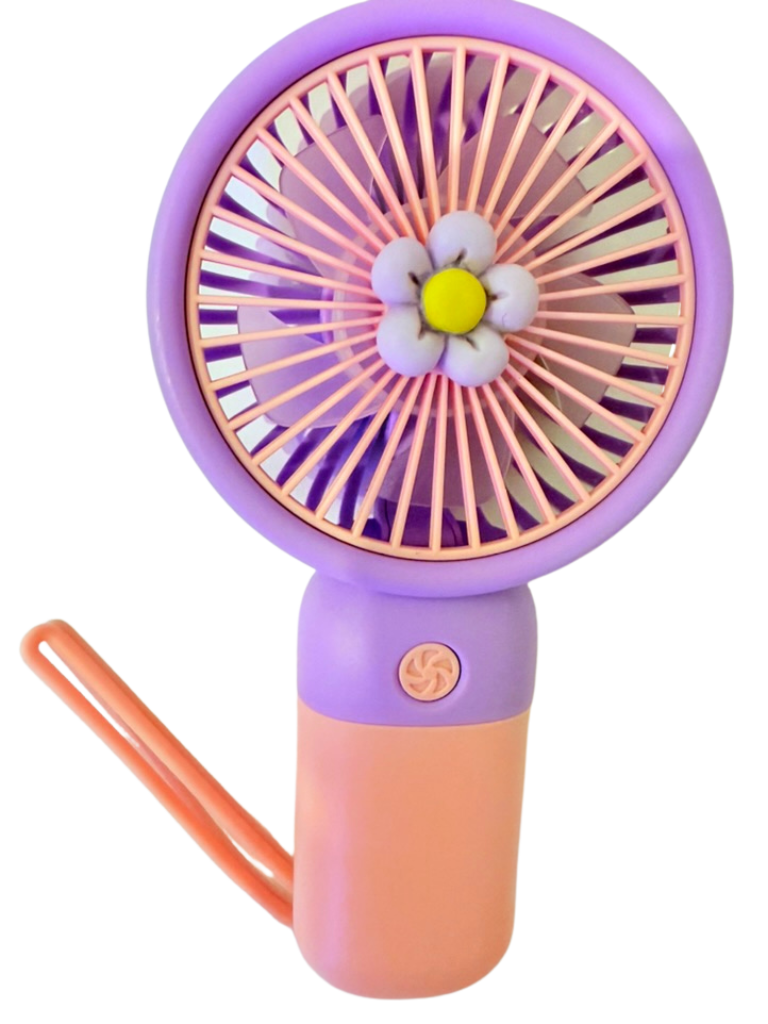 Purple & Pink Flower Mini Fan – Enigma Chic